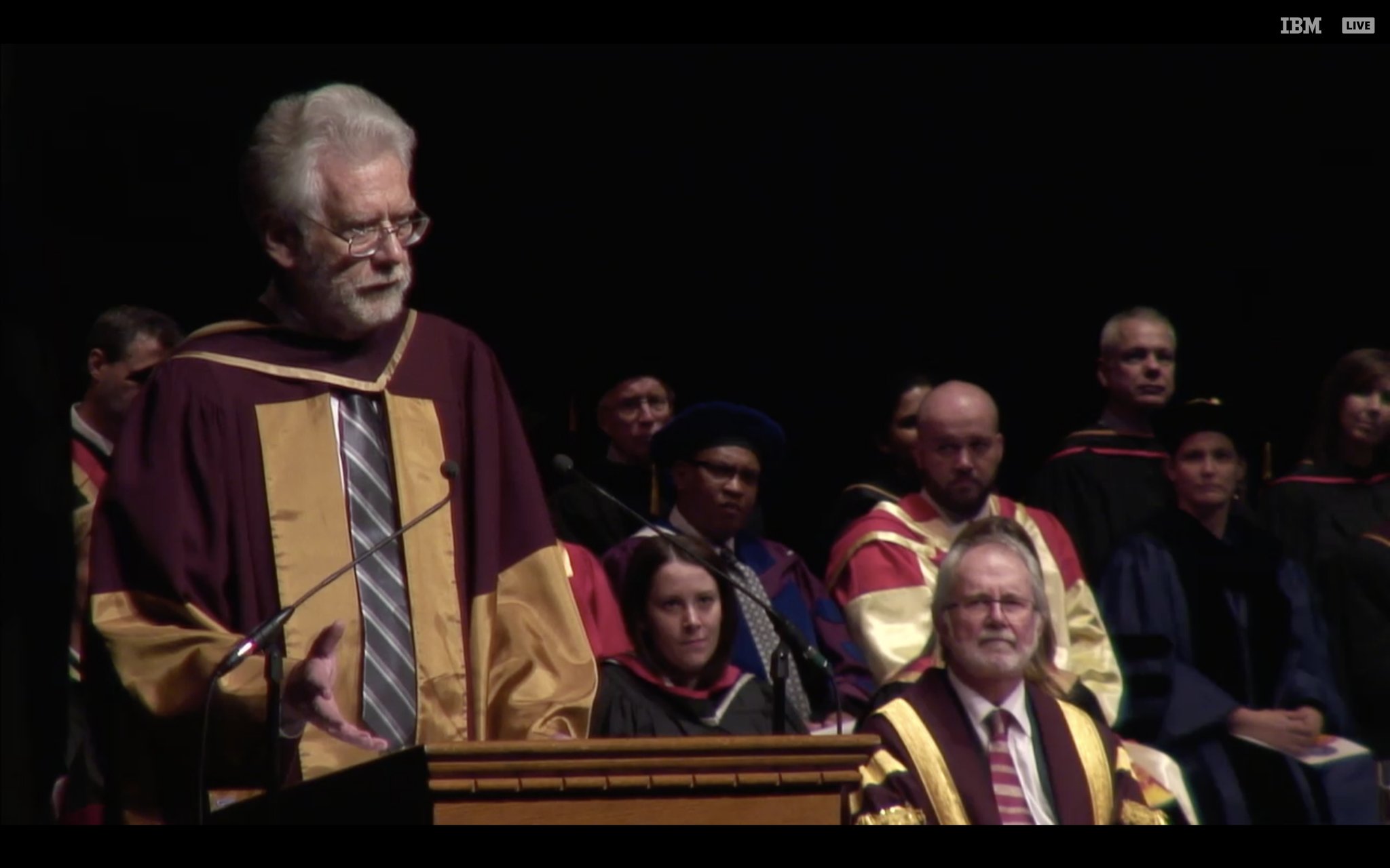 Dr. Bill Harris delivering their speech