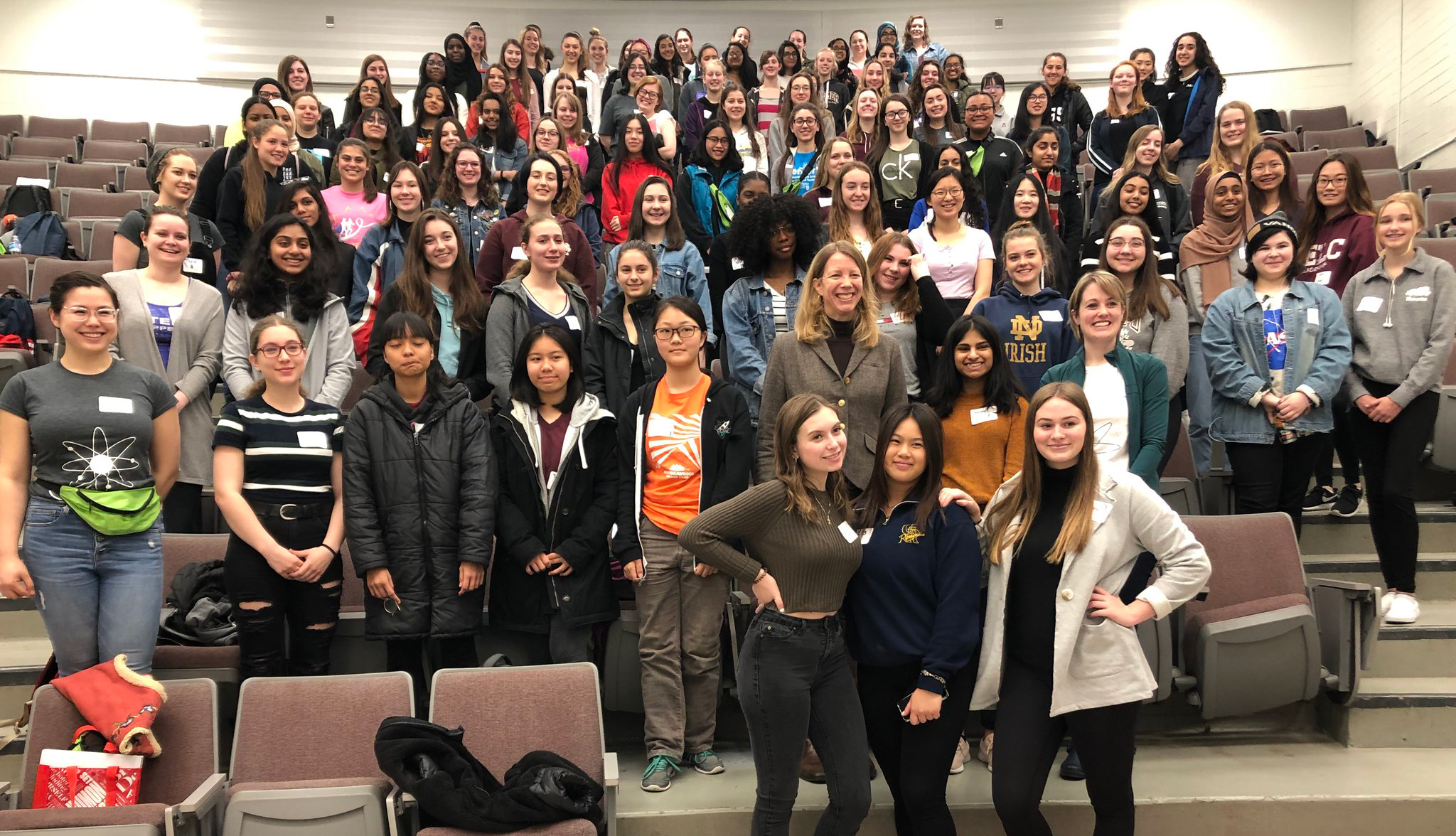 Group photo of attendees of Girls in Science Day