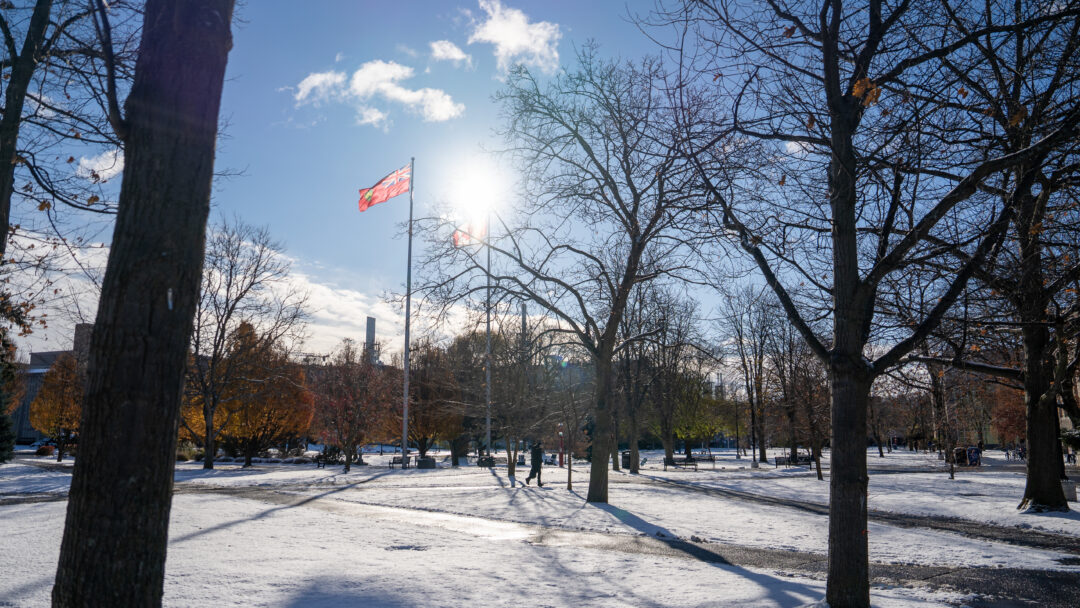 McMaster winter campus snow