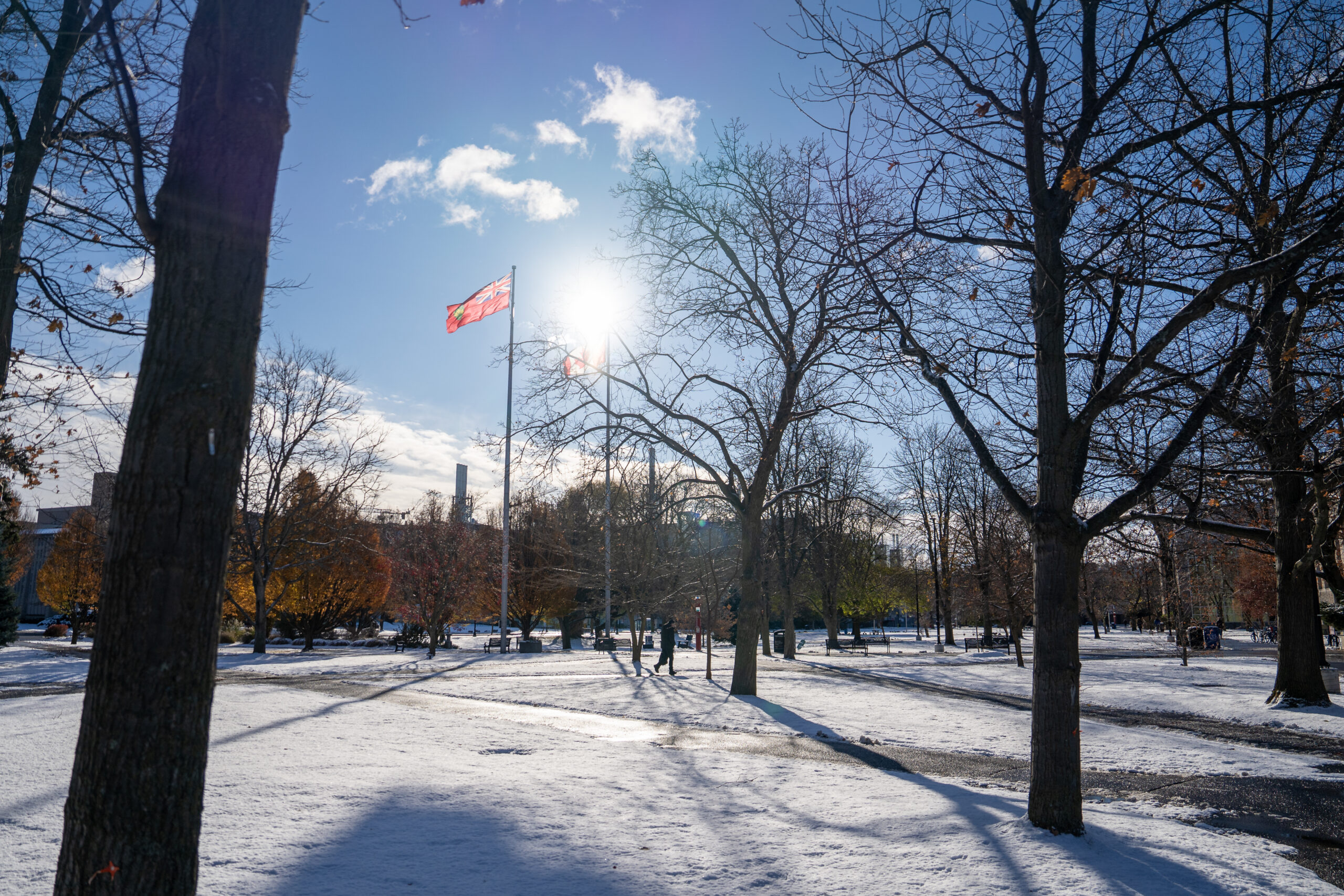 McMaster winter campus snow